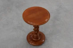 Pamono French Art Deco Oak Side Table with Twisted Base, 1940s><noscript><img width=