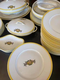 Pamono French Art Deco Service in Porcelain from Limoges, 1920s, Set of 49><noscript><img width=