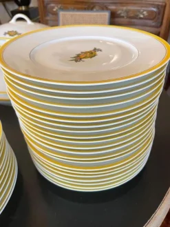 Pamono French Art Deco Service in Porcelain from Limoges, 1920s, Set of 49><noscript><img width=