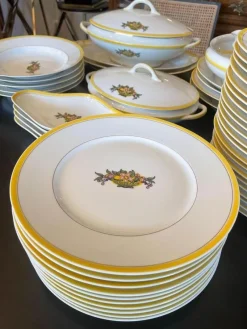 Pamono French Art Deco Service in Porcelain from Limoges, 1920s, Set of 49><noscript><img width=