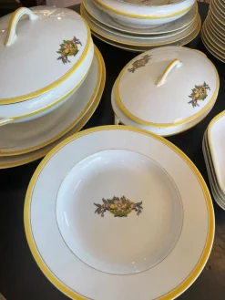 Pamono French Art Deco Service in Porcelain from Limoges, 1920s, Set of 49><noscript><img width=