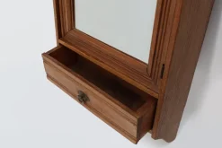 Best Pamono French Art Deco Shaving Cabinet in Carved Wood with Beveled Mirror, 1920s