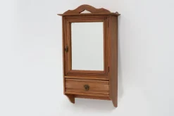 Best Pamono French Art Deco Shaving Cabinet in Carved Wood with Beveled Mirror, 1920s
