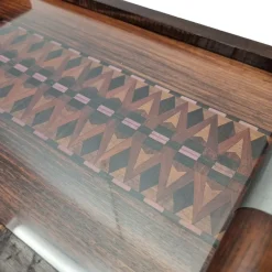 Pamono French Art Deco Tray with Inlaid Leaf, 1920s><noscript><img width=