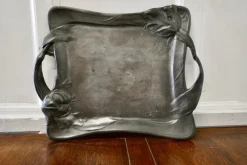 Pamono French Art Nouveau Pewter Tray, 1890> Trays