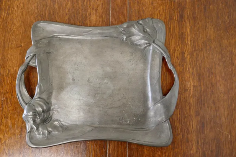 Pamono French Art Nouveau Pewter Tray, 1890> Trays
