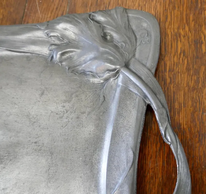 Pamono French Art Nouveau Pewter Tray, 1890> Trays