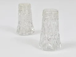 Clearance Pamono French Art Nouveau Salt and Pepper Shakers in Facetted Crystal Glass, 1920s, Set of 2