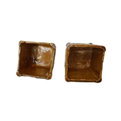 Pamono French Art Nouveau Square Flower Pots, Late 19th Century, Set of 2><noscript><img width=