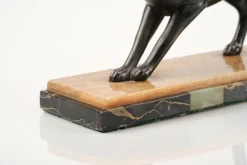 Outlet Pamono French Artist, Art Deco Fox Sculpture, Metal and Marble, 1920s