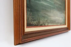 Pamono French Artist, Birds in Water, 1960s, Large Oil on Canvas, Framed><noscript><img width=