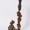 Best Pamono French Artist, Group of Female Figures, 20th Century, Sculpture in Gold Bronze with a Red and Blue Patina