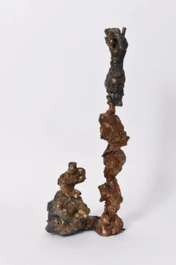 Best Pamono French Artist, Group of Female Figures, 20th Century, Sculpture in Gold Bronze with a Red and Blue Patina