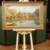 Pamono French Artist, Impressionist Landscape, 1980s, Oil Painting, Framed> Impressionist
