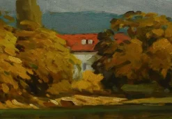 Pamono French Artist, Impressionist Landscape, 1980s, Oil Painting, Framed><noscript><img width=