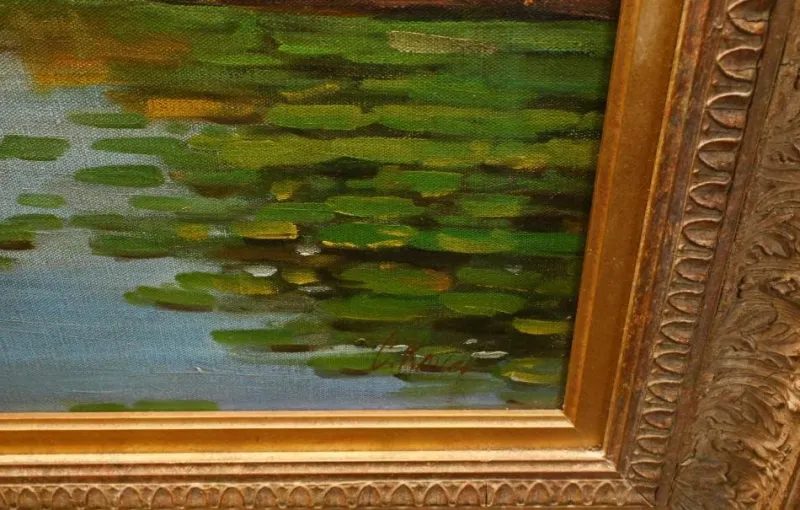 Pamono French Artist, Impressionist Landscape, 1980s, Oil Painting, Framed> Impressionist