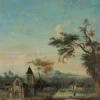 Clearance Pamono French Artist, Landscape with River, Late 18th Century, Oil Painting