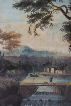 Clearance Pamono French Artist, Landscape with River, Late 18th Century, Oil Painting