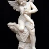 Pamono French Artist, Napoleon III Sculpture of Winged Cherub, 19th Century, Alabaster