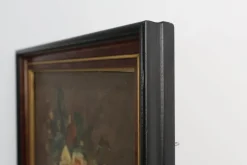 New Pamono French Artist, Still Life of a Vase with Flowers, 1940s, Oil on Canvas, Framed