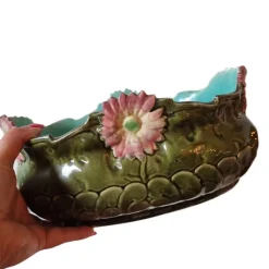 Pamono French Barbotine Flower Pot, 1890s