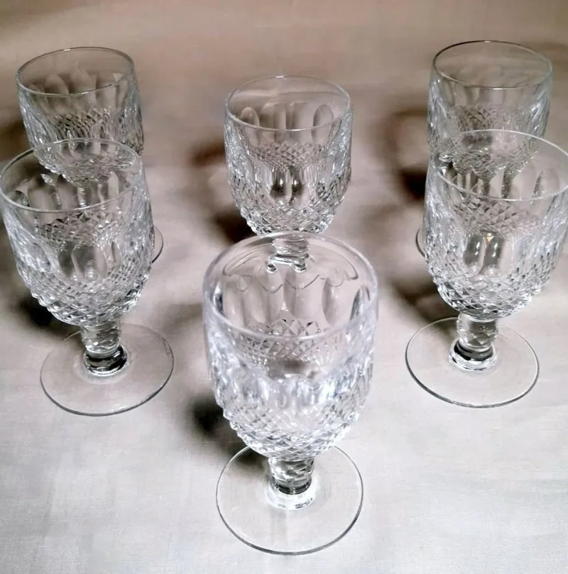 Sale Pamono French Beaux-Art Style Ground Crystal Liqueur Glasses, 1920, Set of 6
