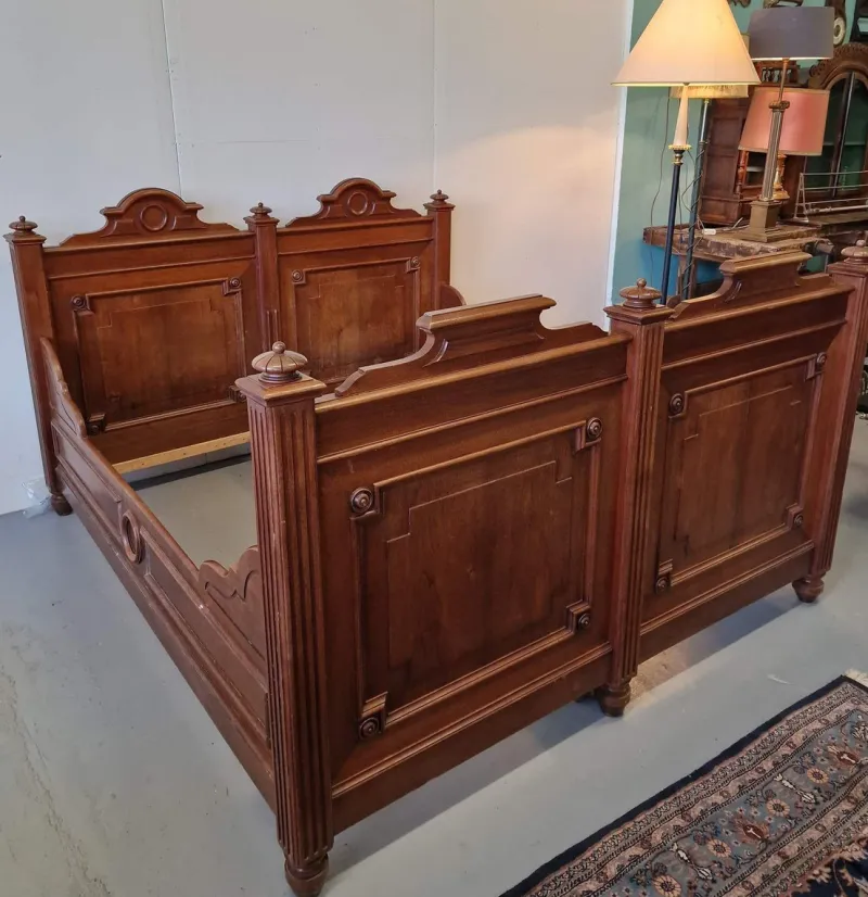 Pamono French Bed in Walnut> Beds & Bedroom Sets