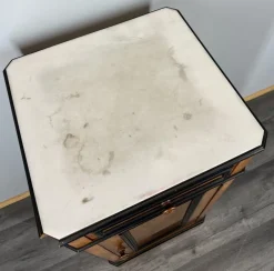 Pamono French Bedside Table in Walnut with Marble Top><noscript><img width=