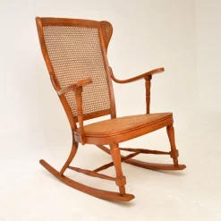 Pamono French Bentwood and Cane Rocking Chair, 1900s> Rocking Chairs