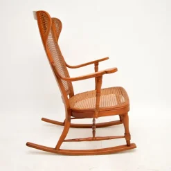 Pamono French Bentwood and Cane Rocking Chair, 1900s><noscript><img width=