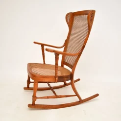 Pamono French Bentwood and Cane Rocking Chair, 1900s><noscript><img width=