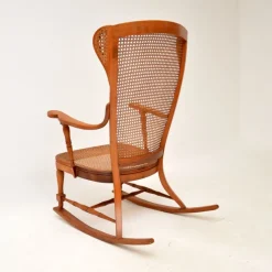 Pamono French Bentwood and Cane Rocking Chair, 1900s><noscript><img width=