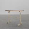 Pamono French Bistro Table with Cast Iron Base and Oak Top, 1950s> Garden Tables