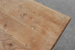 Pamono French Bistro Table with Cast Iron Base and Oak Top, 1950s> Garden Tables