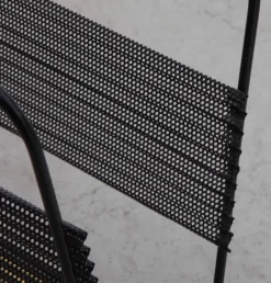 Discount Pamono French Black and Brass Magazine Rack or Stand by Mathieu Matégot, 1950s