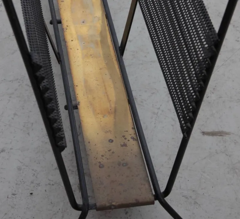 Discount Pamono French Black and Brass Magazine Rack or Stand by Mathieu Matégot, 1950s