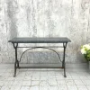 Pamono French Black Marble and Cast Iron Bistro Table, 1920s> Console Tables