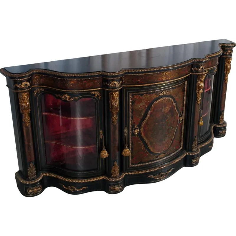 Pamono French Boulle Style Sideboard with Brass Inlay and Gilt Bronze Mounts, 1920s> Sideboards & Buffets