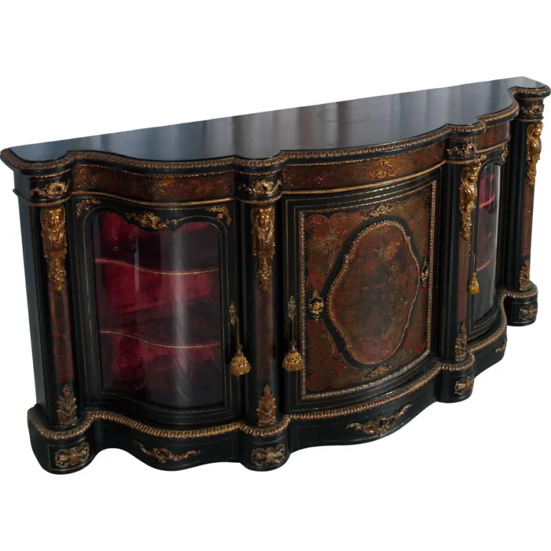 Pamono French Boulle Style Sideboard with Brass Inlay and Gilt Bronze Mounts, 1920s> Sideboards & Buffets