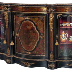 Pamono French Boulle Style Sideboard with Brass Inlay and Gilt Bronze Mounts, 1920s><noscript><img width=