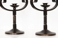Clearance Pamono French Brown Wrought Iron Candelabras by Charles Piguet, 20th Century, Set of 2