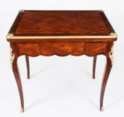 Best Pamono French Burr Walnut Parquetry Card Backgammon Table, 19th Century