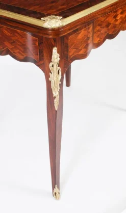 Best Pamono French Burr Walnut Parquetry Card Backgammon Table, 19th Century