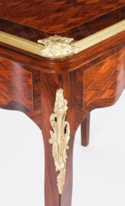 Best Pamono French Burr Walnut Parquetry Card Backgammon Table, 19th Century