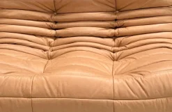 Online Pamono French Camel Brown Leather Togo Living Room Set attributed to Michel Ducaroy for Ligne Roset, Set of 4