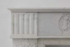 Pamono French Carrara Marble Fire Place, 1950s><noscript><img width=