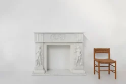 Pamono French Carrara Marble Fire Place, 1950s><noscript><img width=