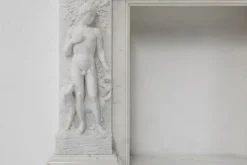 Pamono French Carrara Marble Fire Place, 1950s><noscript><img width=