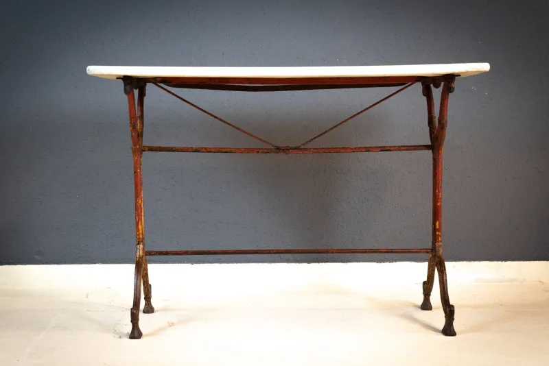 Pamono French Cast Iron and Marble Garden Table> Garden Tables