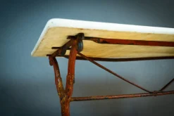 Pamono French Cast Iron and Marble Garden Table><noscript><img width=